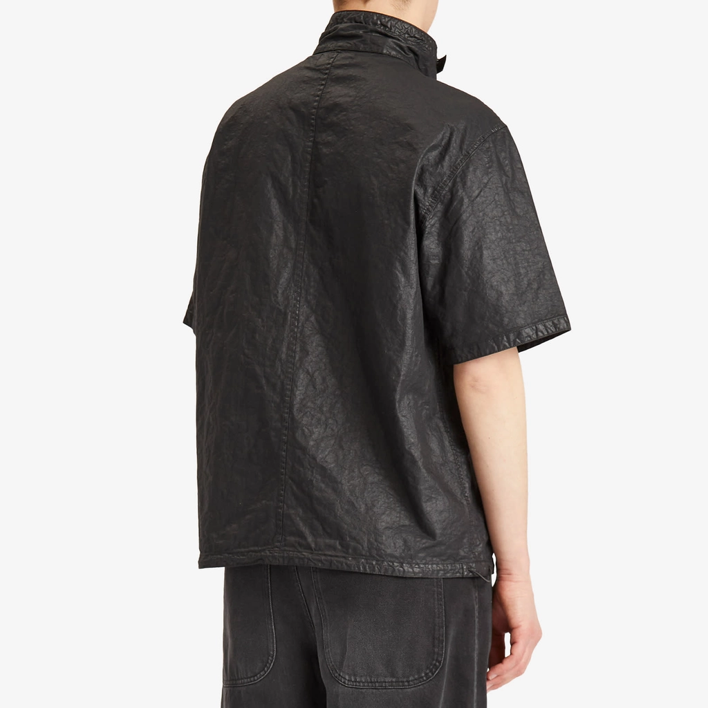 Stone Island Men's Organic Nylon Panama-TC Short Sleeve Shirt Black